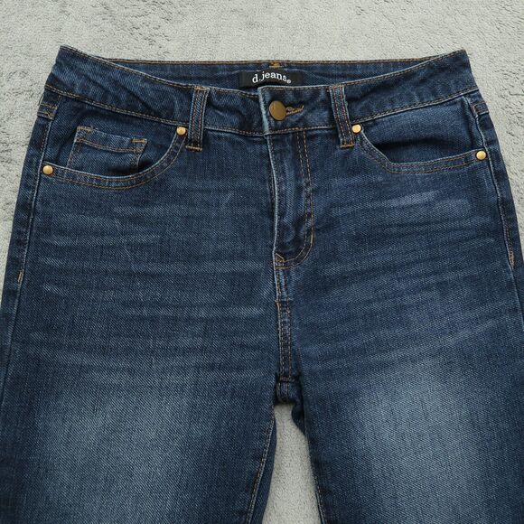 D. Jeans Women's Size 4 Blue Mid-Rise Cuffed Straight Denim Pants 26" Inseam - Picture 9 of 13